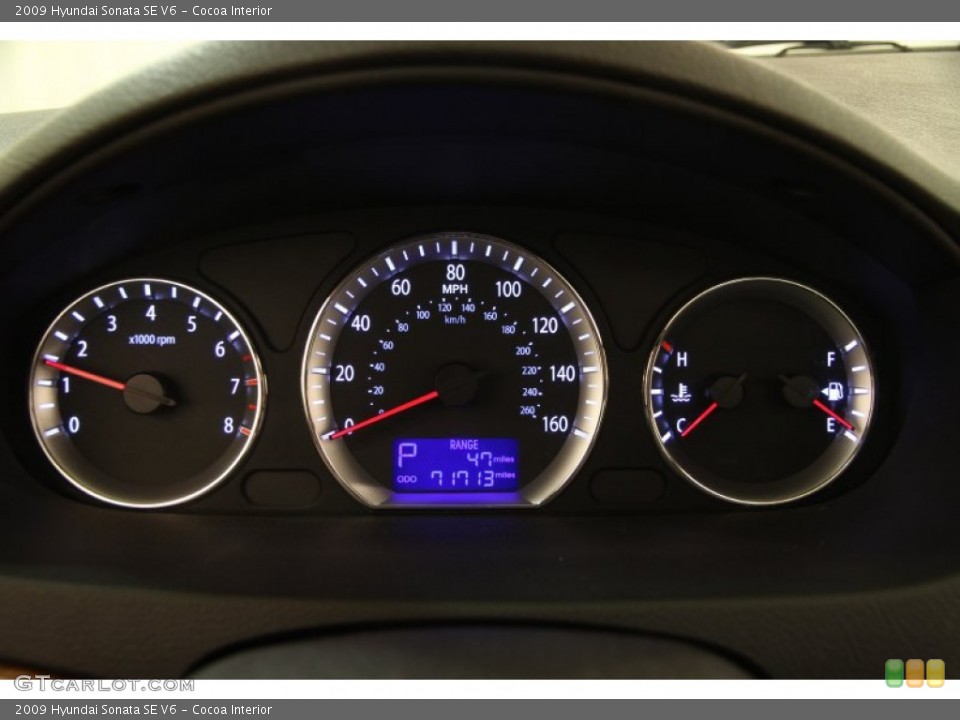 Cocoa Interior Gauges for the 2009 Hyundai Sonata SE V6 #101975435