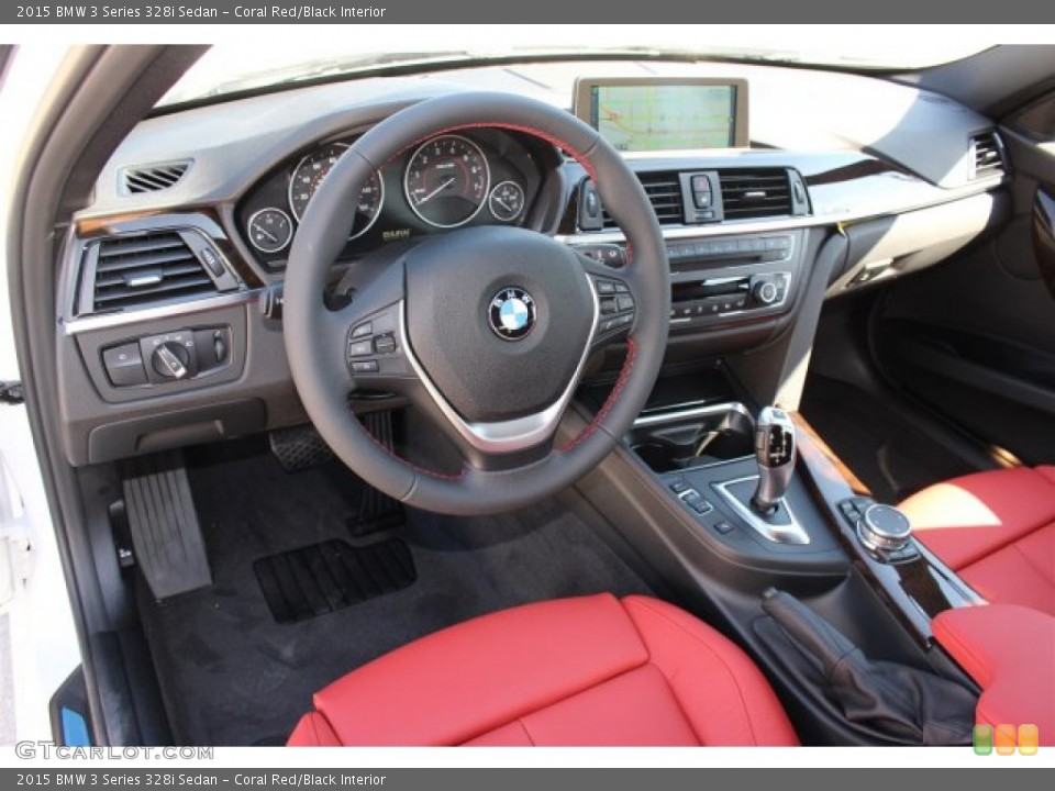 Coral Red/Black Interior Photo for the 2015 BMW 3 Series 328i Sedan #101976566