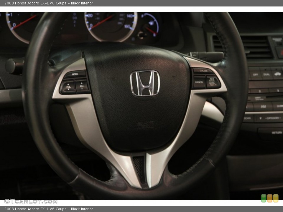 Black Interior Steering Wheel for the 2008 Honda Accord EX-L V6 Coupe #101978822