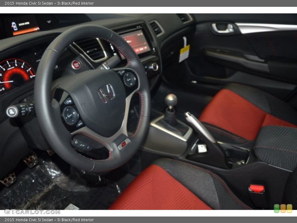 Si Black/Red Interior Prime Interior for the 2015 Honda Civic Si Sedan #101990333