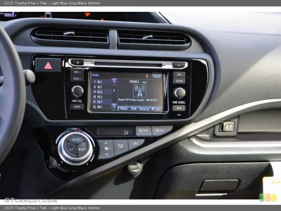 Light Blue Gray/Black Interior Controls for the 2015 Toyota Prius c Two #102003080