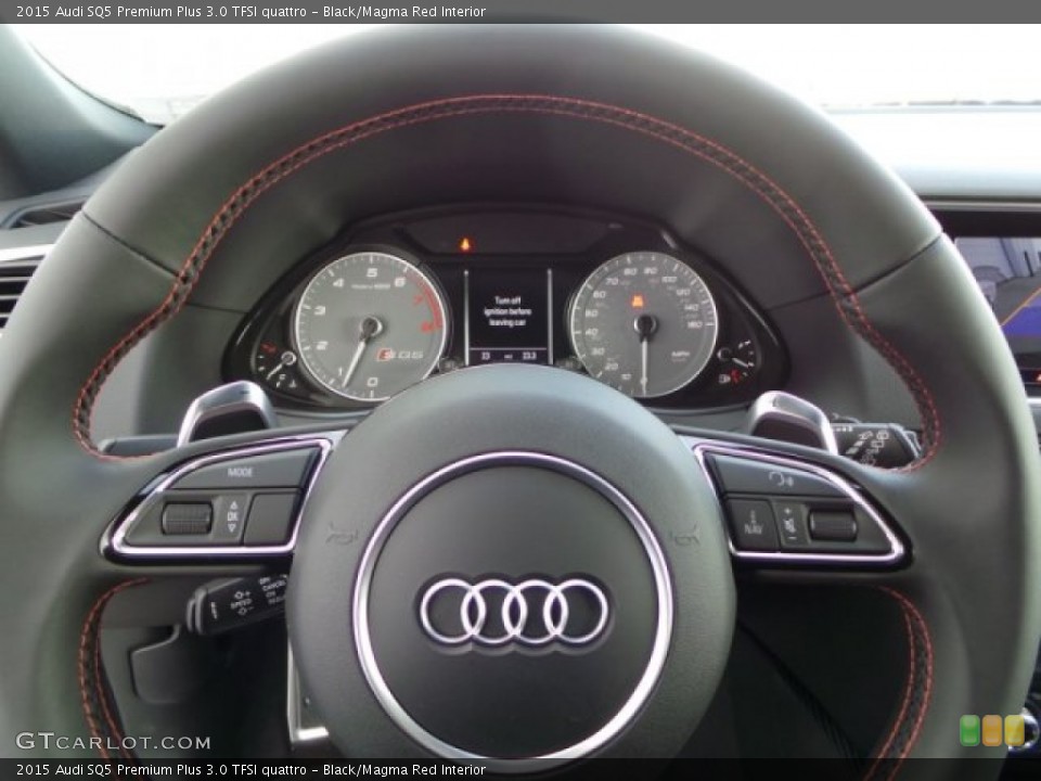 Black/Magma Red Interior Steering Wheel for the 2015 Audi SQ5 Premium Plus 3.0 TFSI quattro #102004973
