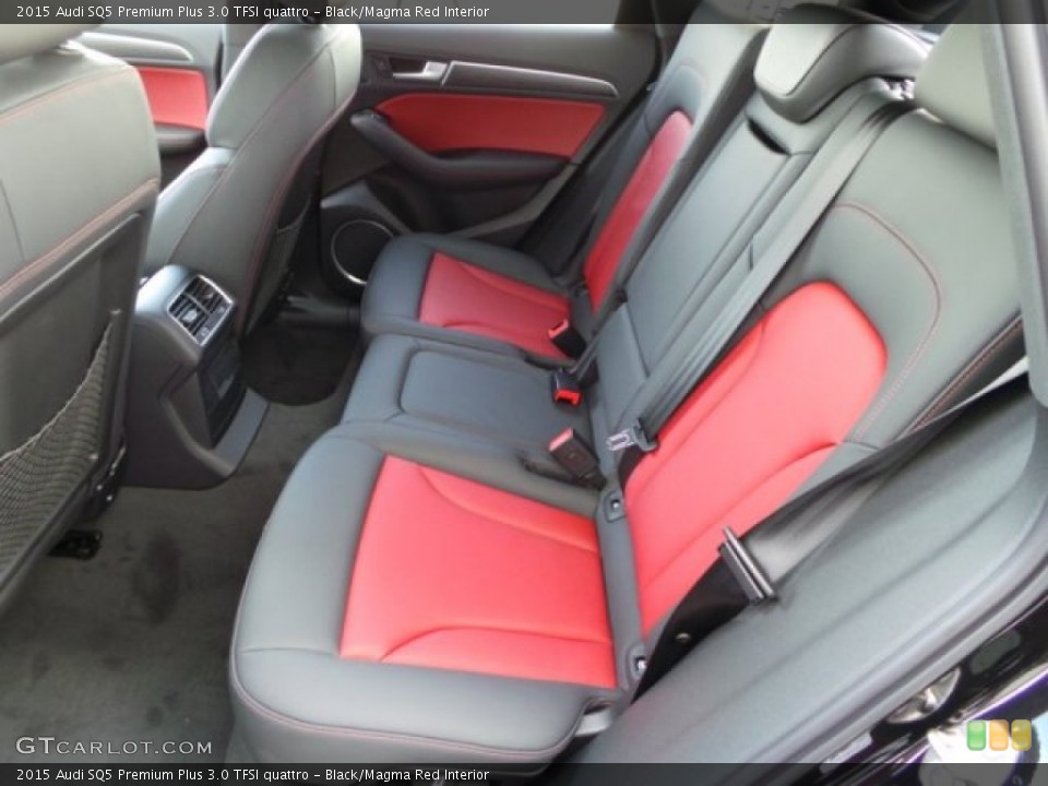 Black/Magma Red Interior Rear Seat for the 2015 Audi SQ5 Premium Plus 3.0 TFSI quattro #102005010