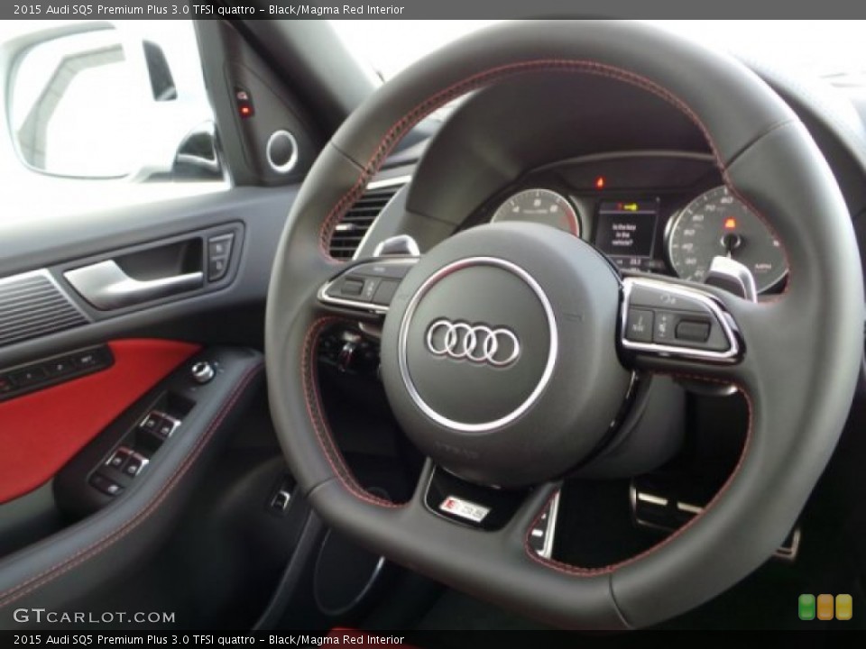 Black/Magma Red Interior Steering Wheel for the 2015 Audi SQ5 Premium Plus 3.0 TFSI quattro #102005057