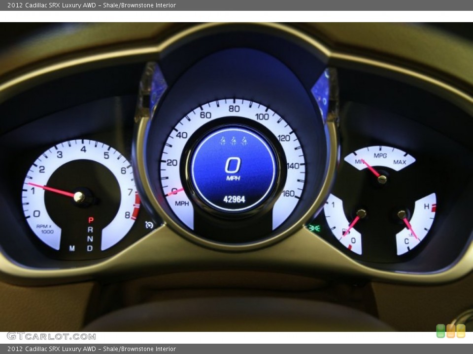 Shale/Brownstone Interior Gauges for the 2012 Cadillac SRX Luxury AWD #102008918