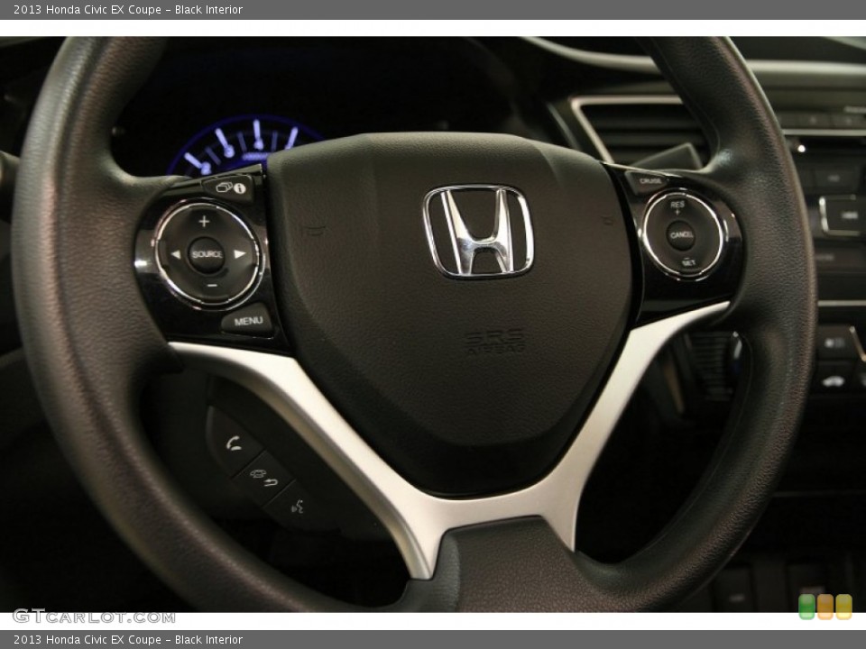 Black Interior Steering Wheel for the 2013 Honda Civic EX Coupe #102027518