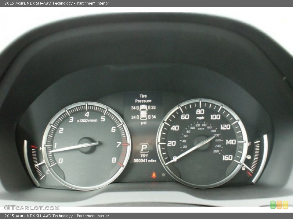 Parchment Interior Gauges for the 2015 Acura MDX SH-AWD Technology #102048349