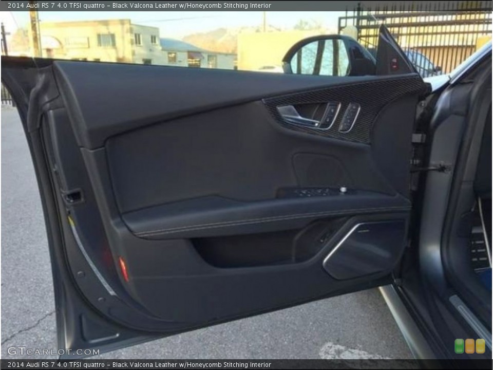 Black Valcona Leather w/Honeycomb Stitching Interior Door Panel for the 2014 Audi RS 7 4.0 TFSI quattro #102052050
