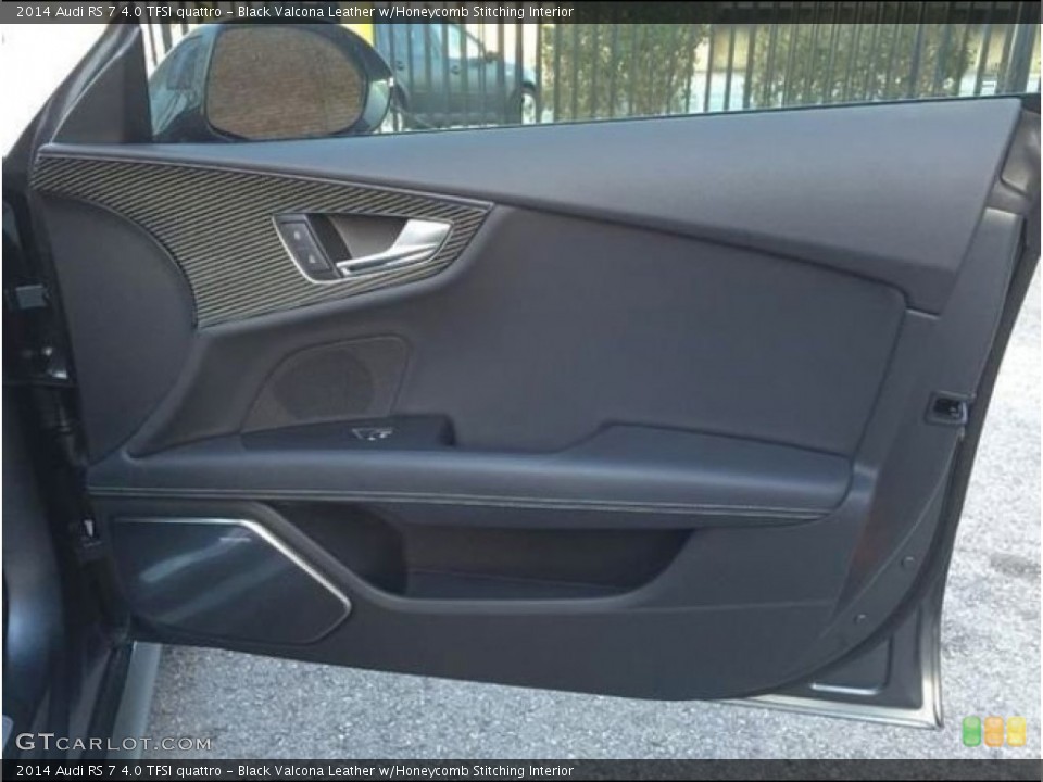 Black Valcona Leather w/Honeycomb Stitching Interior Door Panel for the 2014 Audi RS 7 4.0 TFSI quattro #102052113