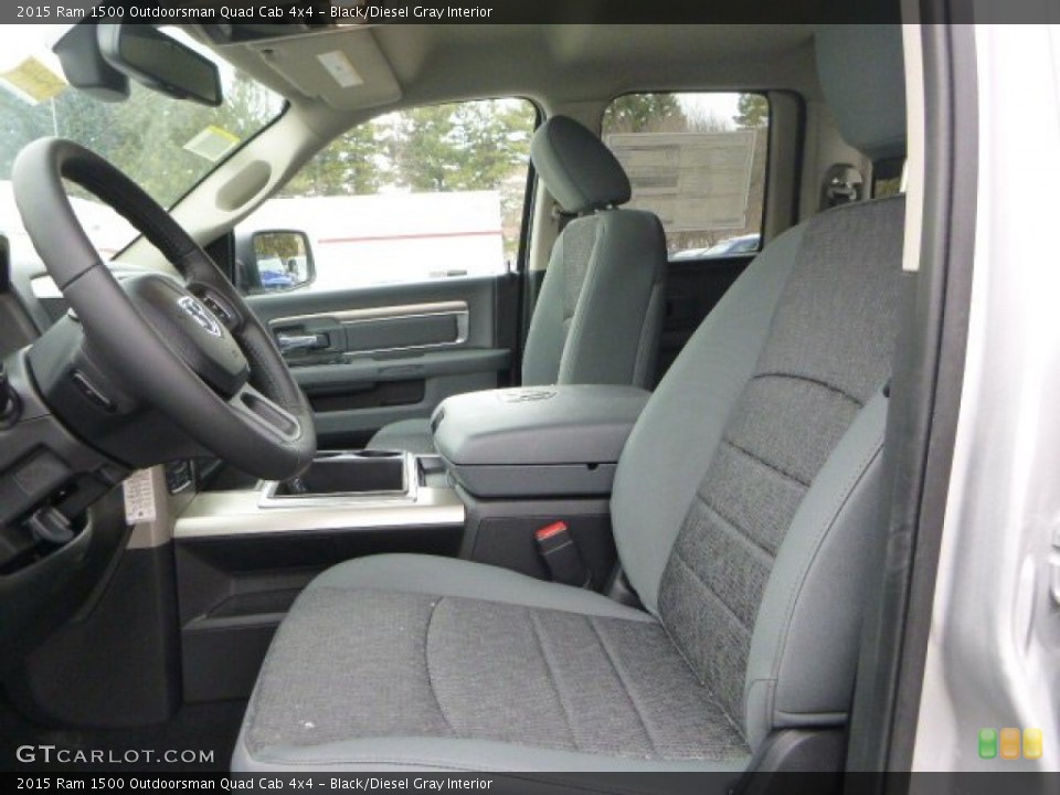 Black/Diesel Gray Interior Photo for the 2015 Ram 1500 Outdoorsman Quad Cab 4x4 #102055785