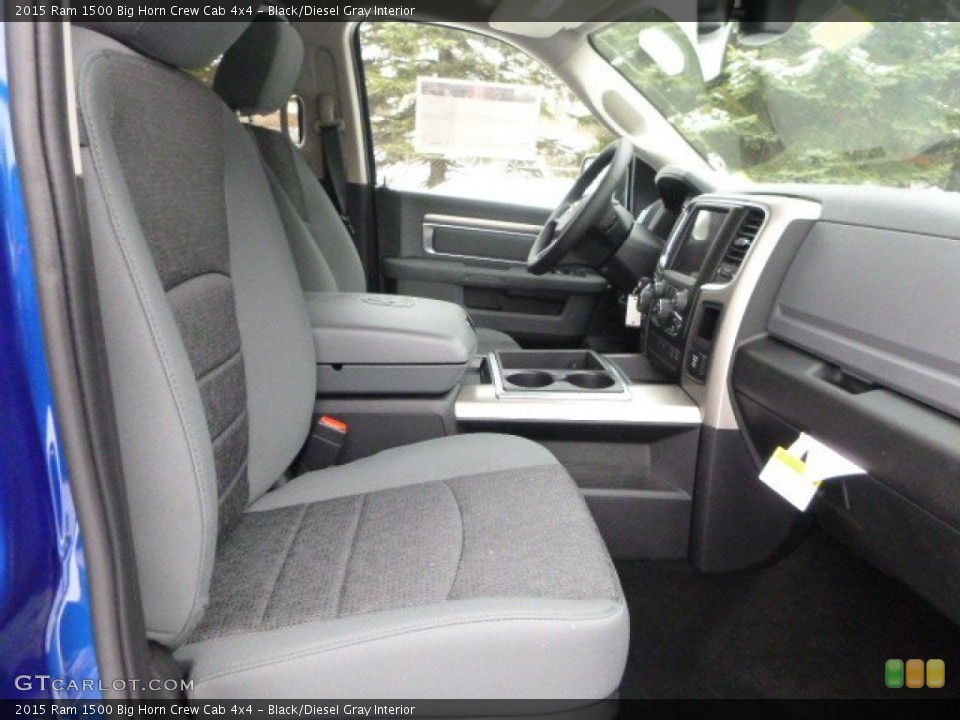 Black/Diesel Gray Interior Photo for the 2015 Ram 1500 Big Horn Crew Cab 4x4 #102056952