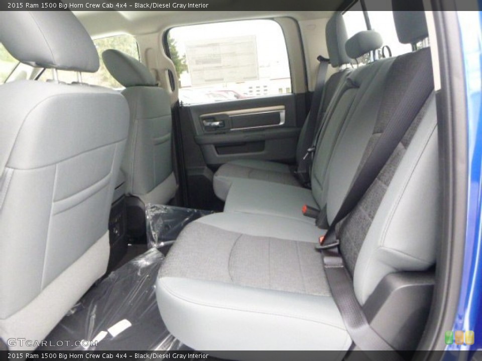 Black/Diesel Gray Interior Rear Seat for the 2015 Ram 1500 Big Horn Crew Cab 4x4 #102057018
