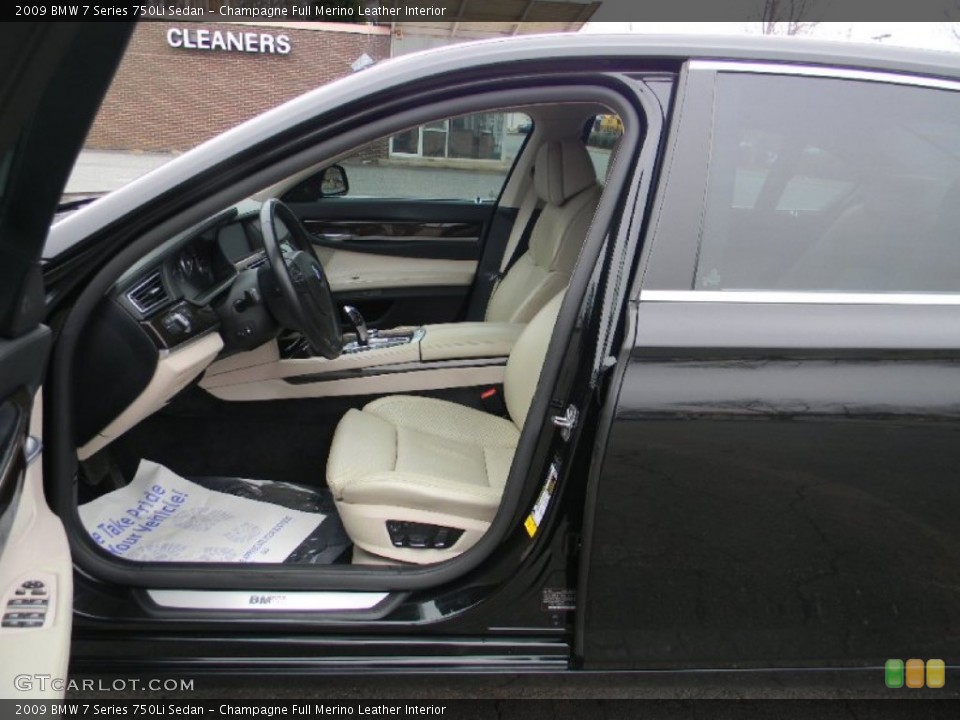 Champagne Full Merino Leather Interior Photo for the 2009 BMW 7 Series 750Li Sedan #102058164