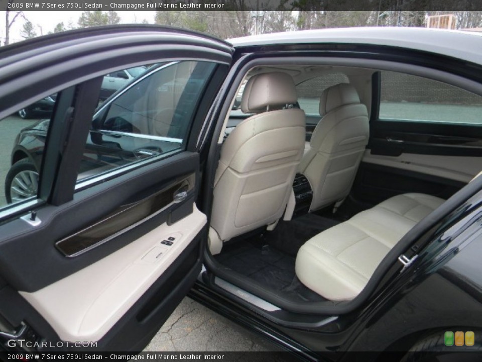 Champagne Full Merino Leather Interior Rear Seat for the 2009 BMW 7 Series 750Li Sedan #102058236