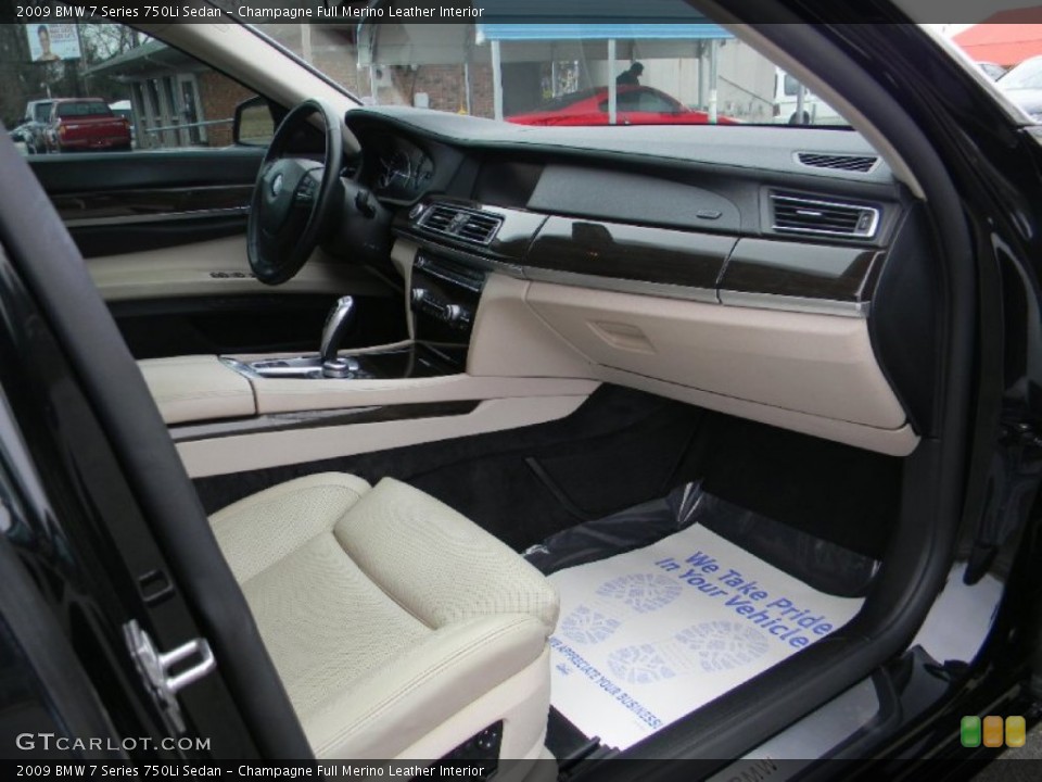 Champagne Full Merino Leather Interior Dashboard for the 2009 BMW 7 Series 750Li Sedan #102058287