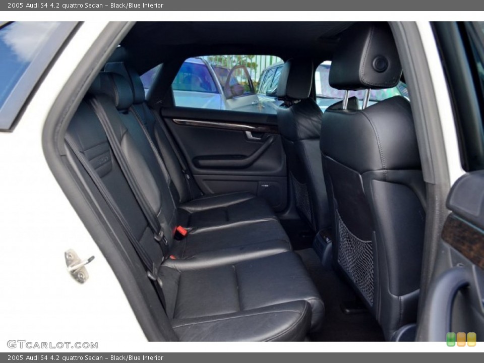 Black/Blue Interior Rear Seat for the 2005 Audi S4 4.2 quattro Sedan #102066963