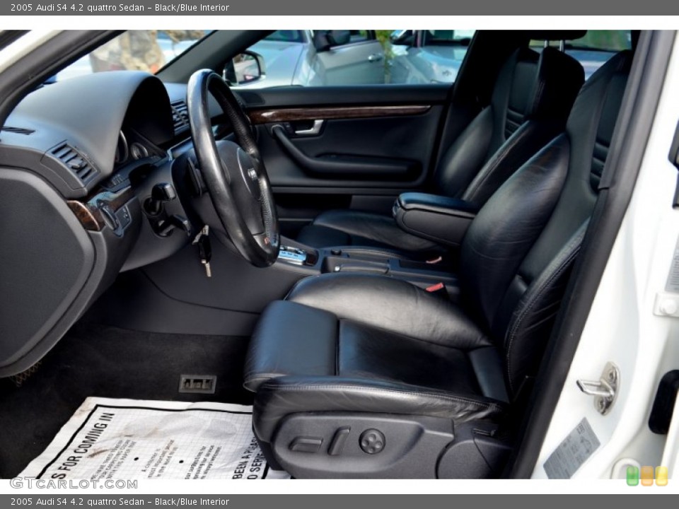 Black/Blue Interior Front Seat for the 2005 Audi S4 4.2 quattro Sedan #102067254