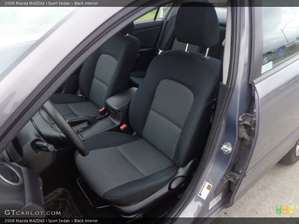 Black Interior Front Seat for the 2008 Mazda MAZDA3 i Sport Sedan #102069291