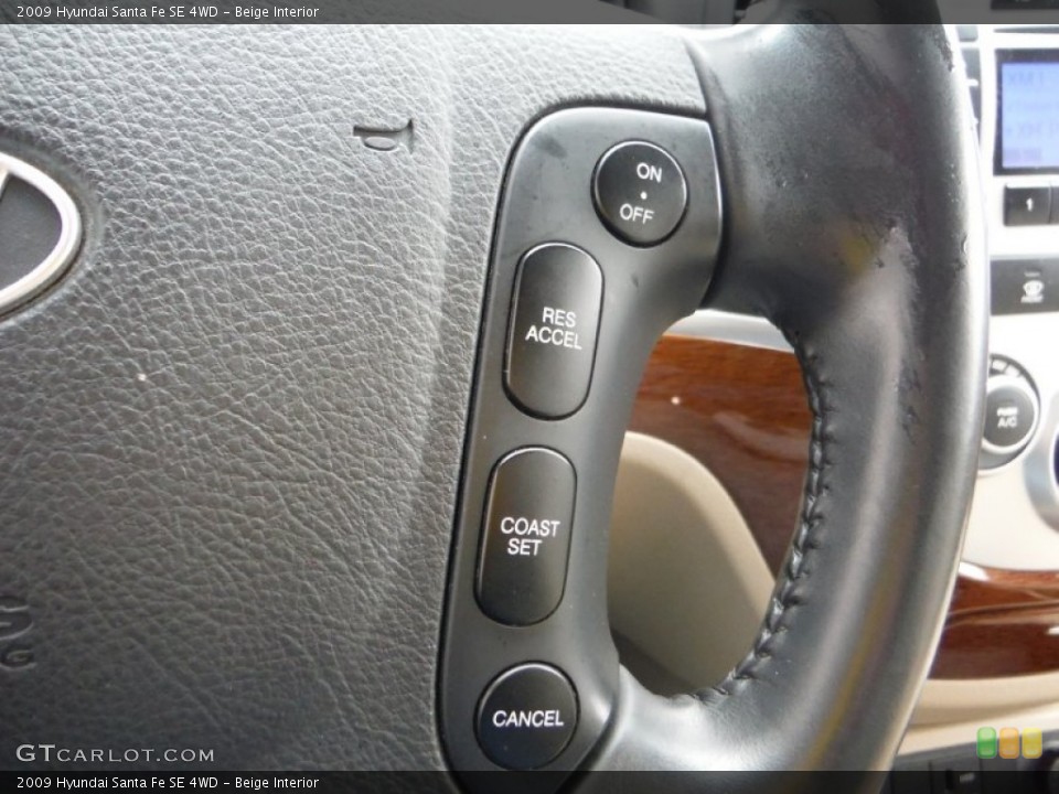 Beige Interior Controls for the 2009 Hyundai Santa Fe SE 4WD #102088059