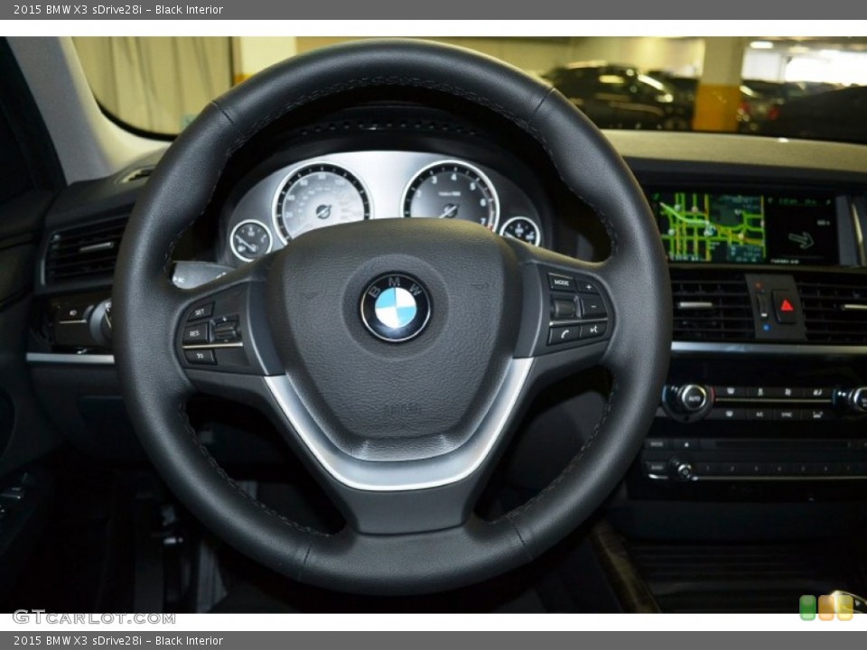 Black Interior Steering Wheel for the 2015 BMW X3 sDrive28i #102090852
