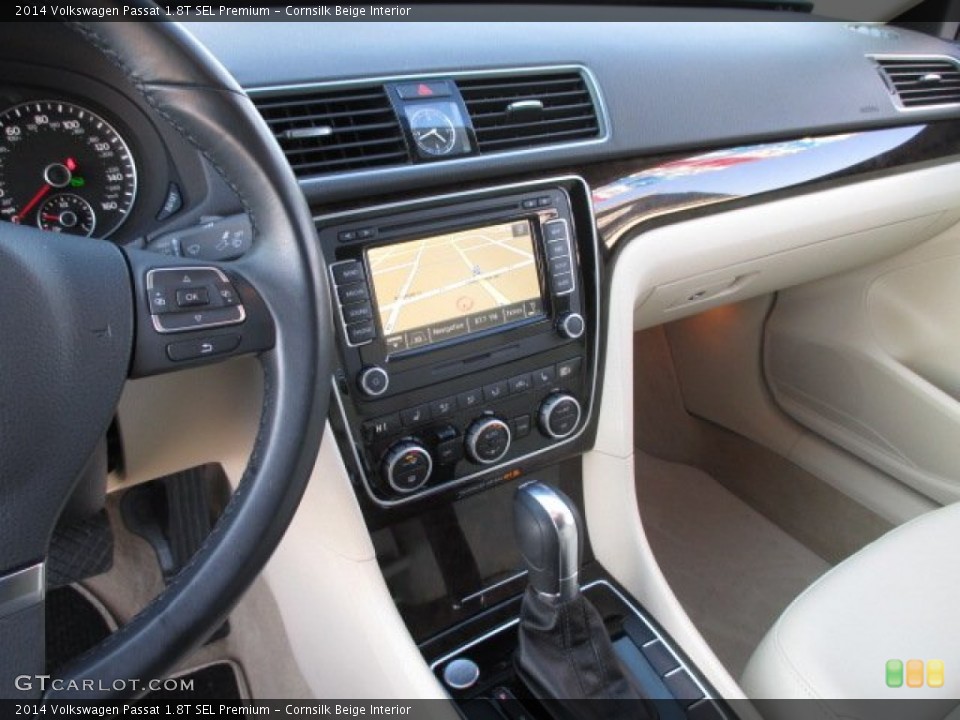Cornsilk Beige Interior Controls for the 2014 Volkswagen Passat 1.8T SEL Premium #102116565