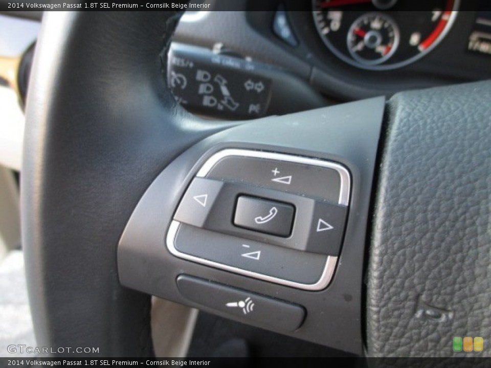 Cornsilk Beige Interior Controls for the 2014 Volkswagen Passat 1.8T SEL Premium #102116955
