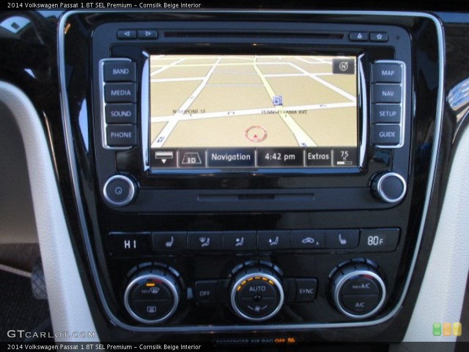 Cornsilk Beige Interior Navigation for the 2014 Volkswagen Passat 1.8T SEL Premium #102117060