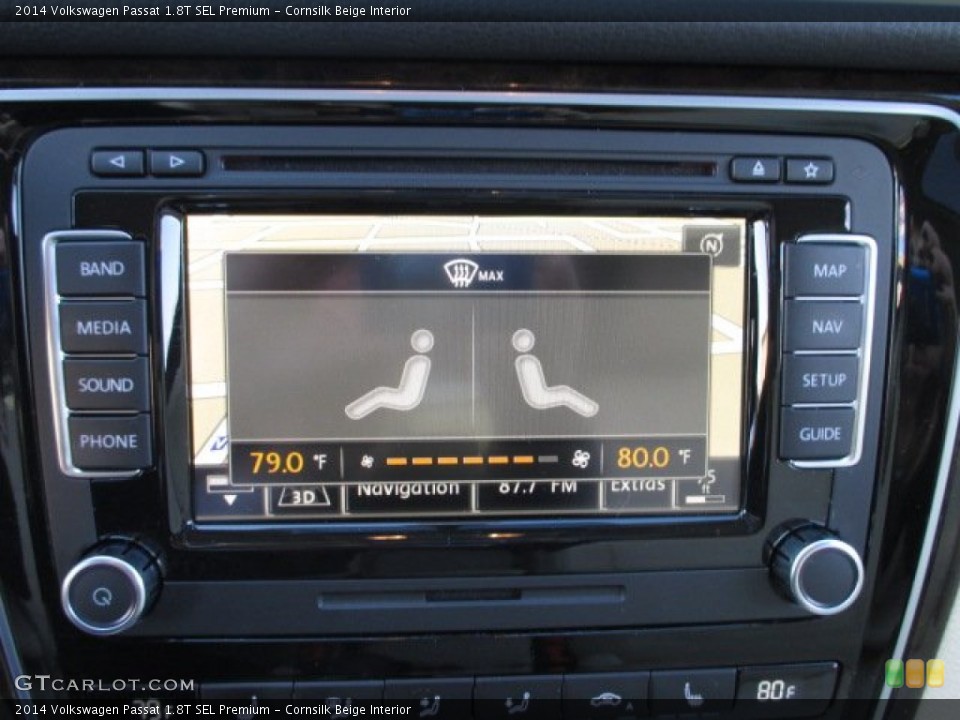 Cornsilk Beige Interior Controls for the 2014 Volkswagen Passat 1.8T SEL Premium #102117102