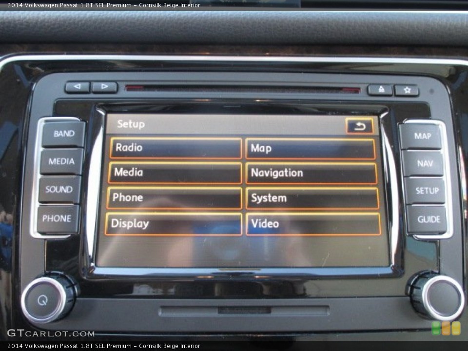 Cornsilk Beige Interior Controls for the 2014 Volkswagen Passat 1.8T SEL Premium #102117147