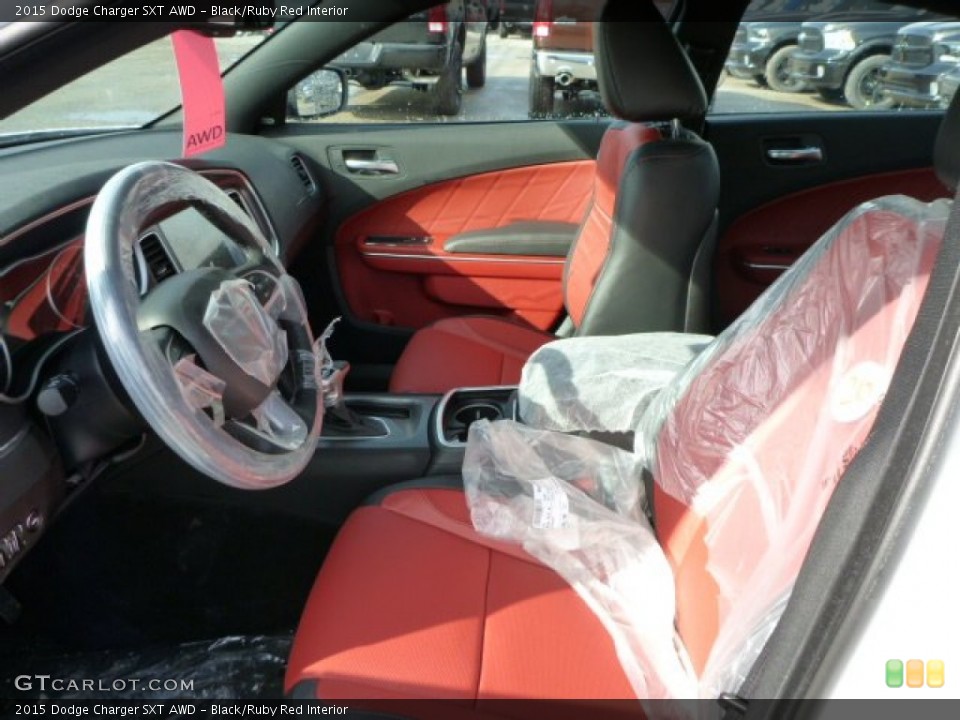 Black/Ruby Red Interior Photo for the 2015 Dodge Charger SXT AWD #102119661