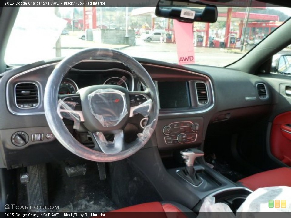 Black/Ruby Red Interior Dashboard for the 2015 Dodge Charger SXT AWD #102119706