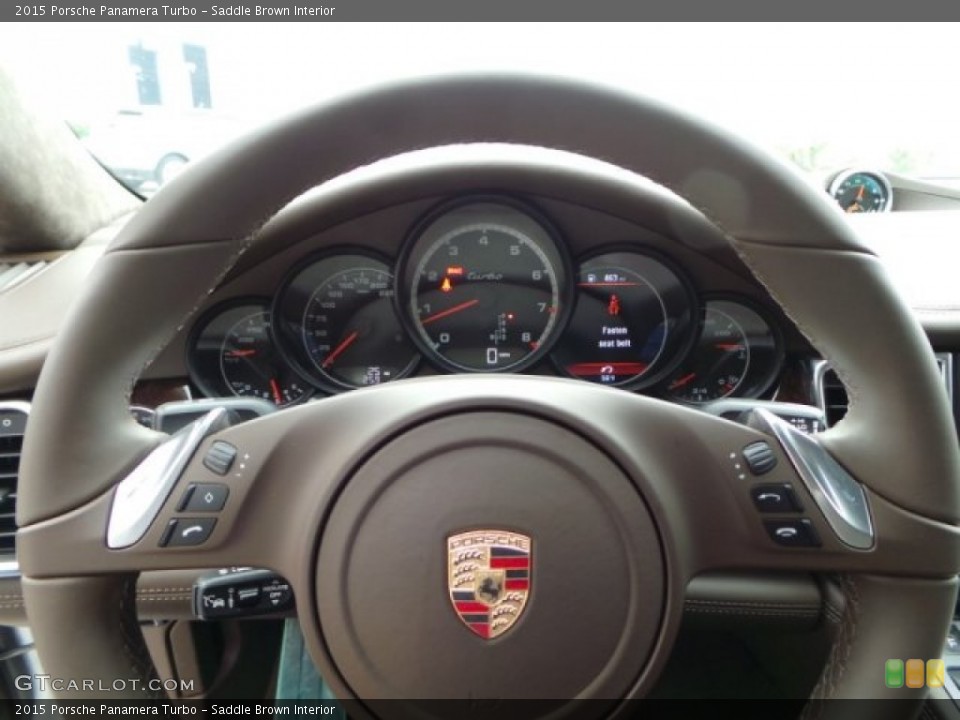 Saddle Brown Interior Steering Wheel for the 2015 Porsche Panamera Turbo #102137310