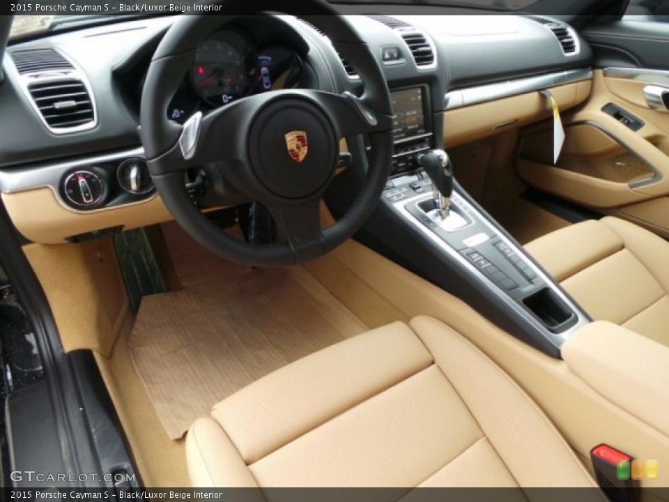 Black/Luxor Beige 2015 Porsche Cayman Interiors