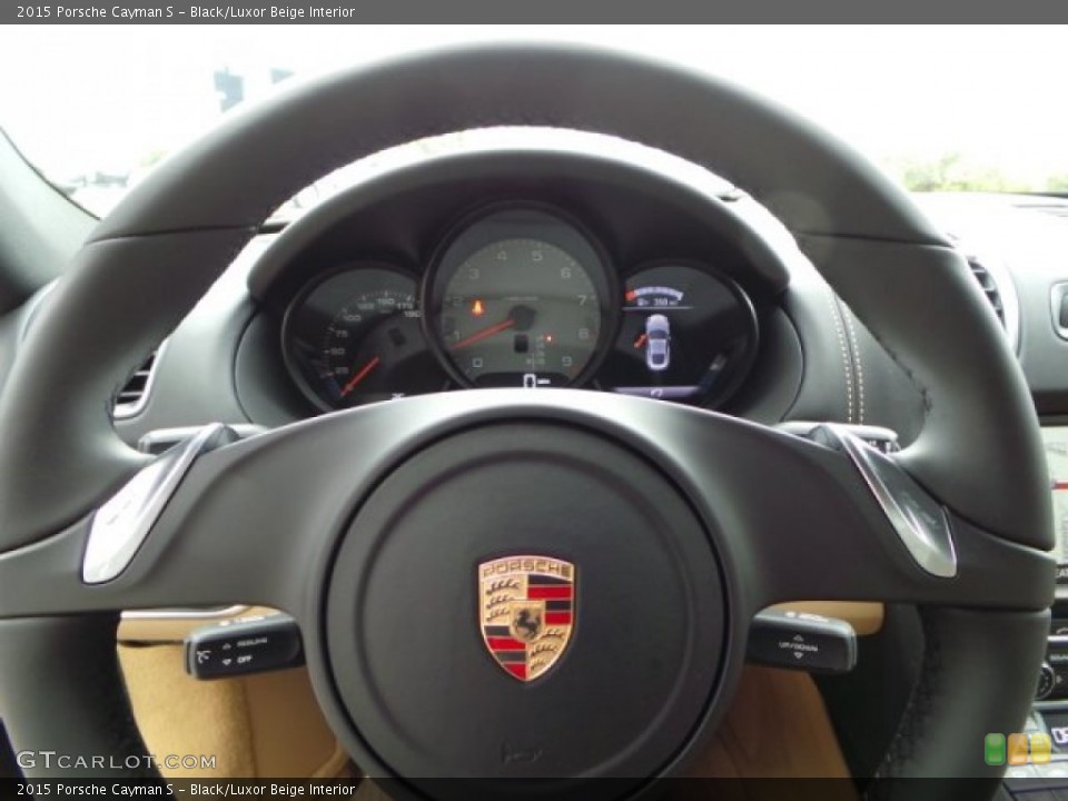 Black/Luxor Beige Interior Steering Wheel for the 2015 Porsche Cayman S #102138633