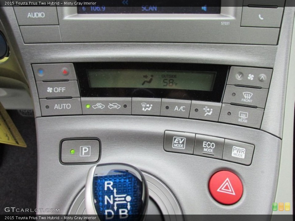 Misty Gray Interior Controls for the 2015 Toyota Prius Two Hybrid #102145698