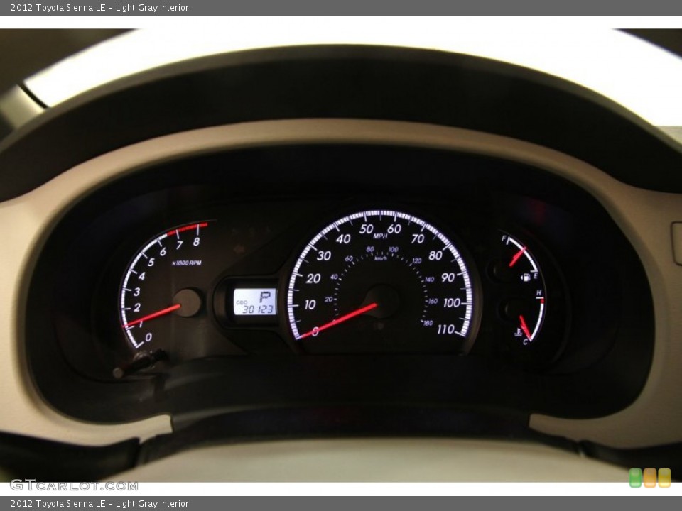 Light Gray Interior Gauges for the 2012 Toyota Sienna LE #102148724