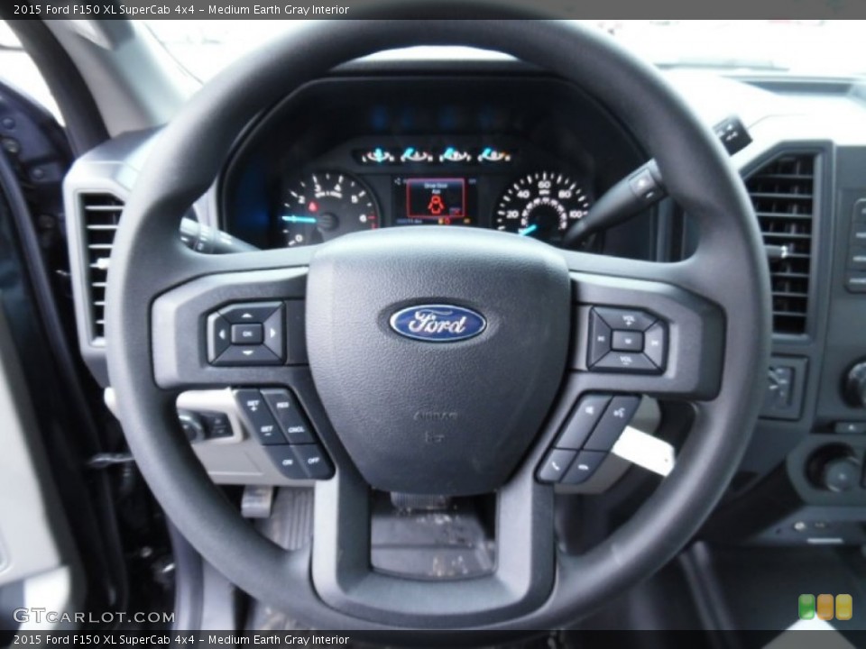 Medium Earth Gray Interior Steering Wheel for the 2015 Ford F150 XL SuperCab 4x4 #102151337