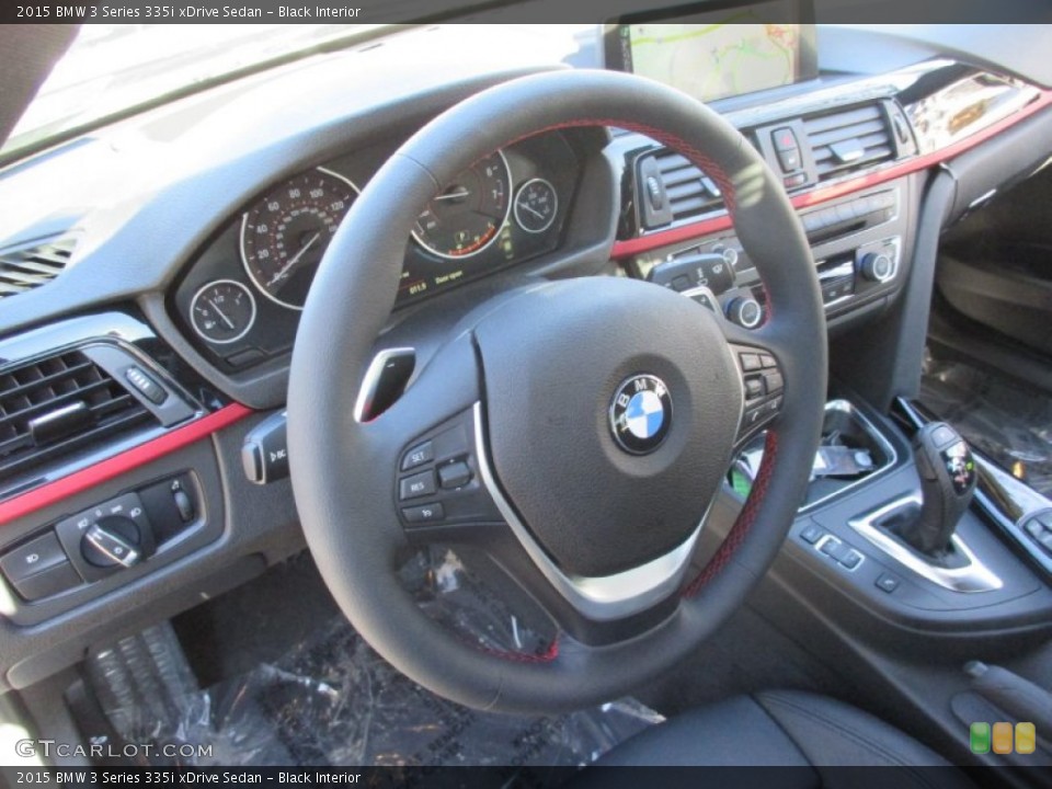 Black Interior Steering Wheel for the 2015 BMW 3 Series 335i xDrive Sedan #102159464