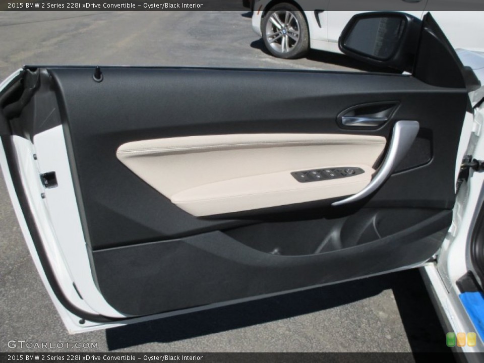 Oyster/Black Interior Door Panel for the 2015 BMW 2 Series 228i xDrive Convertible #102159857