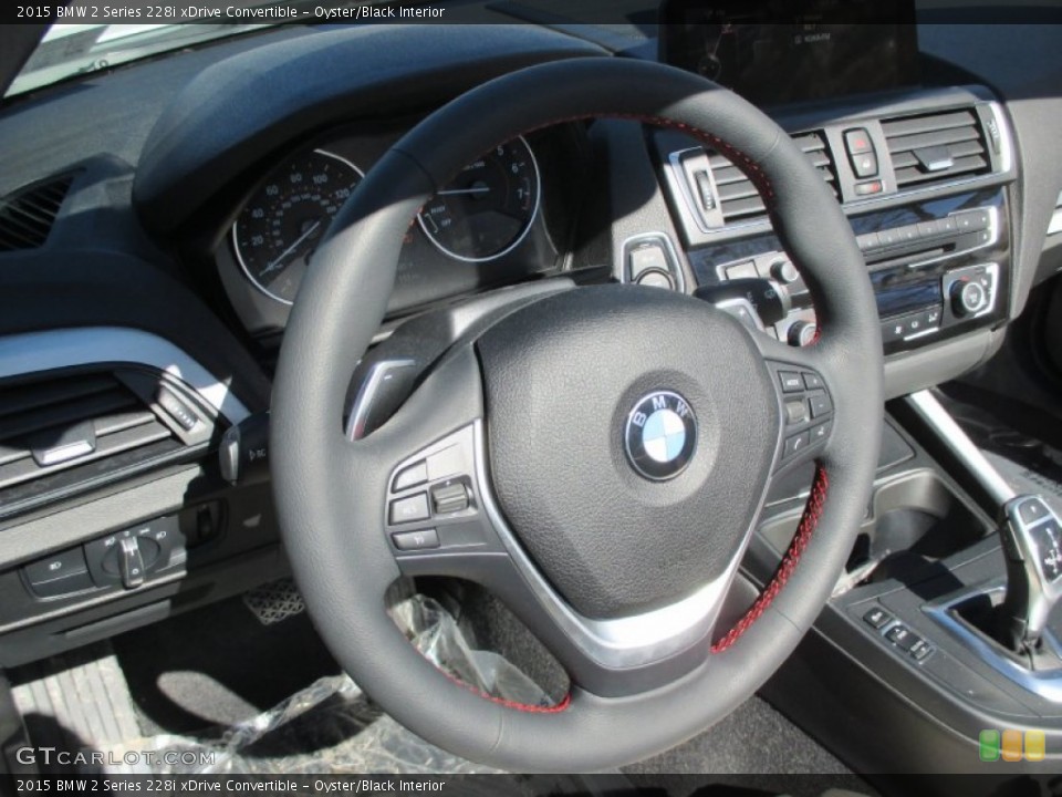Oyster/Black Interior Steering Wheel for the 2015 BMW 2 Series 228i xDrive Convertible #102159935