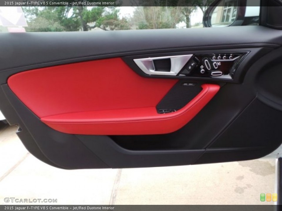 Jet/Red Duotone Interior Door Panel for the 2015 Jaguar F-TYPE V8 S Convertible #102166754