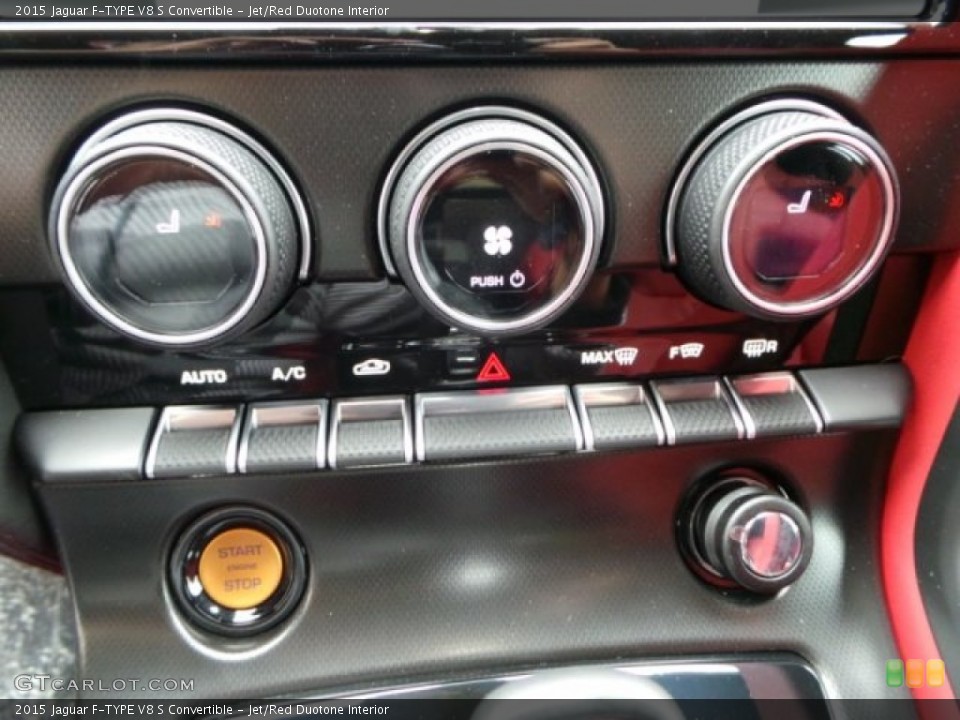 Jet/Red Duotone Interior Controls for the 2015 Jaguar F-TYPE V8 S Convertible #102166969