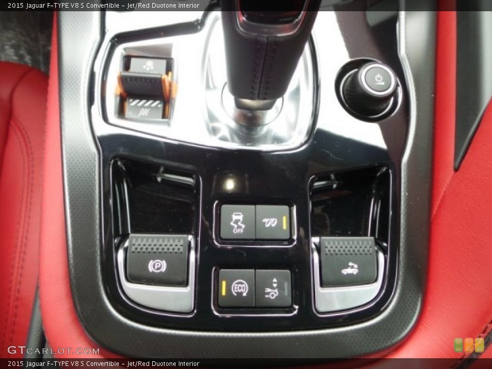 Jet/Red Duotone Interior Controls for the 2015 Jaguar F-TYPE V8 S Convertible #102167006