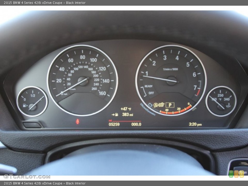 Black Interior Gauges for the 2015 BMW 4 Series 428i xDrive Coupe #102167586