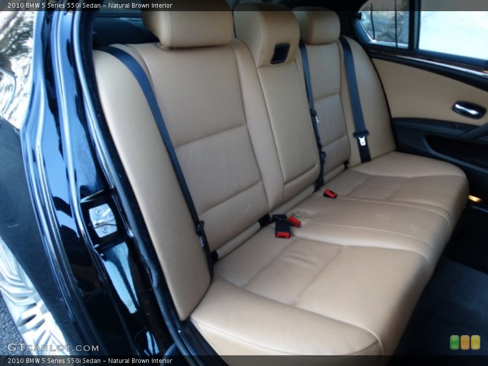 Natural Brown Interior Rear Seat for the 2010 BMW 5 Series 550i Sedan #102171809