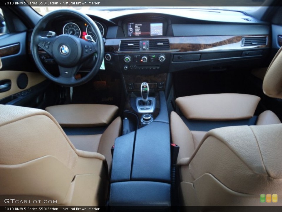 Natural Brown Interior Dashboard for the 2010 BMW 5 Series 550i Sedan #102171905