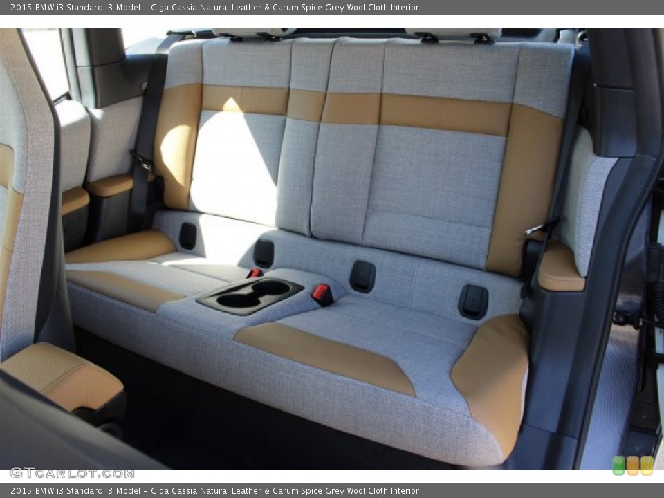 Giga Cassia Natural Leather & Carum Spice Grey Wool Cloth Interior Rear Seat for the 2015 BMW i3  #102173906