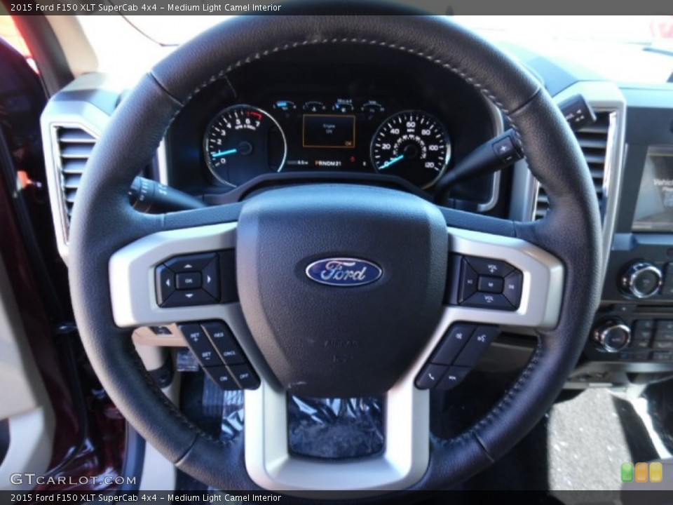 Medium Light Camel Interior Steering Wheel for the 2015 Ford F150 XLT SuperCab 4x4 #102175718
