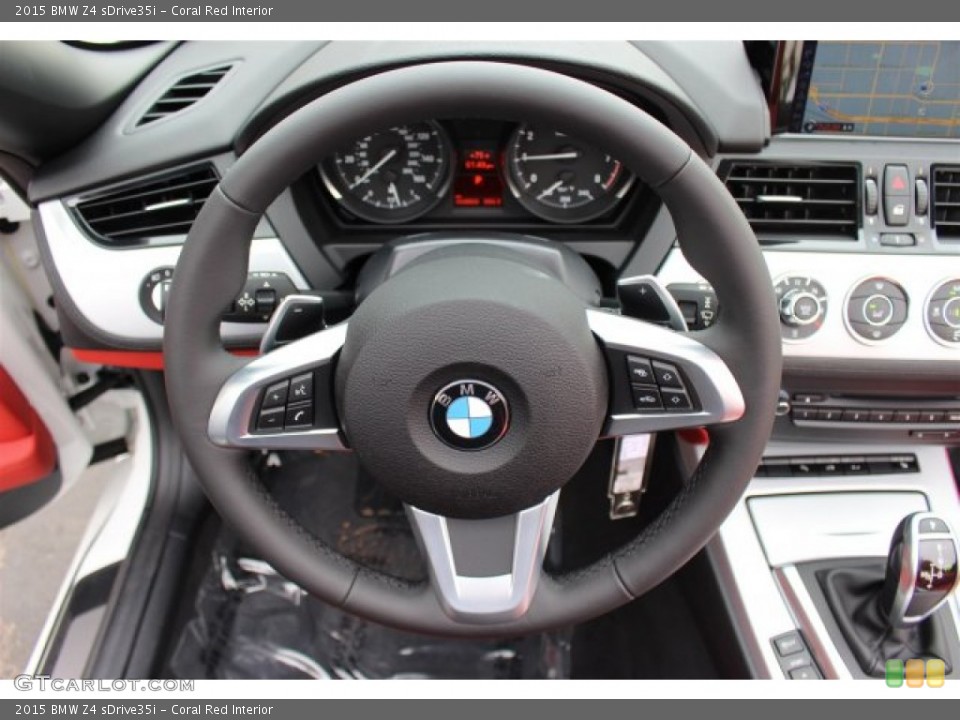 Coral Red Interior Steering Wheel for the 2015 BMW Z4 sDrive35i #102194342