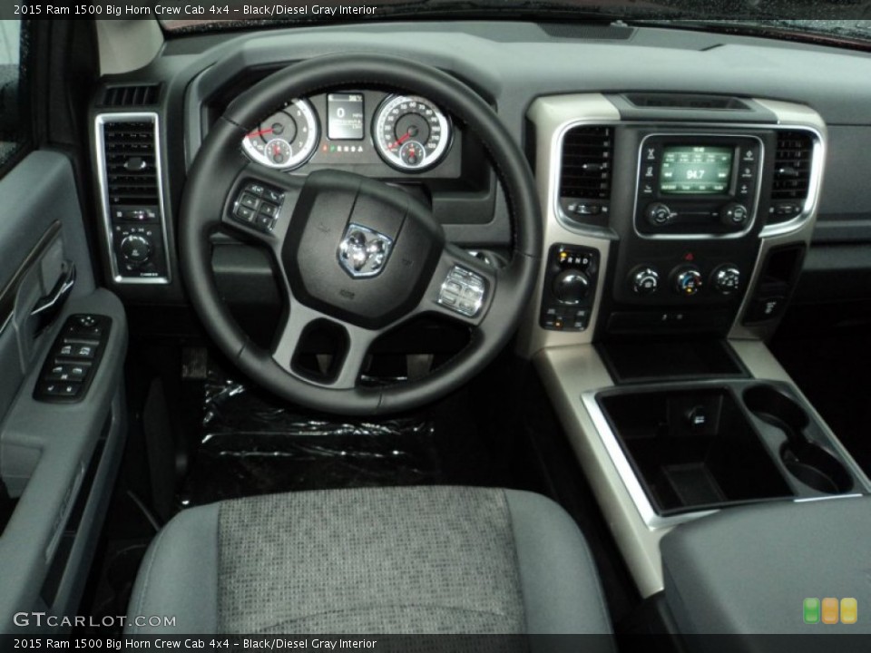 Black/Diesel Gray Interior Photo for the 2015 Ram 1500 Big Horn Crew Cab 4x4 #102201614